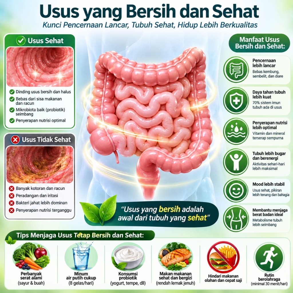 Perbandingan Usus Bersih dan Kotor